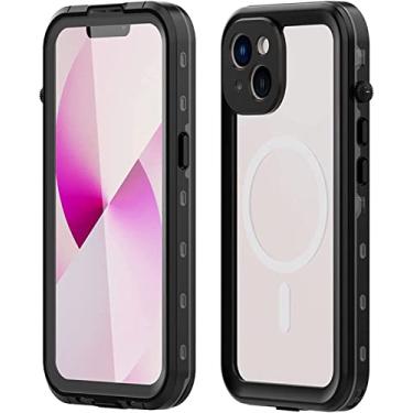 Imagem de EKESA Capa para iPhone 14/14 Plus/14 Pro/14 Pro Max, capa de telefone à prova d'água de corpo inteiro 360°, lente tudo inclusa à prova de poeira anti-choque pára-choques duro, suporte carregamento magnético (cor: preto, tamanho: 14 plu