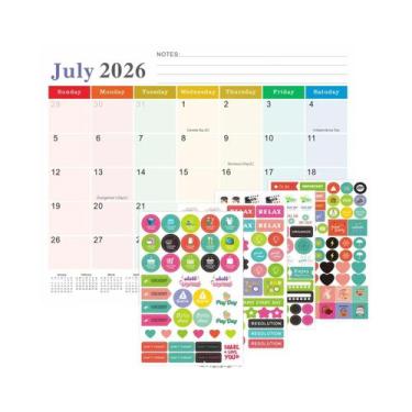 Imagem de Calendário Magnético De 18 Meses De Janeiro De 2026 a Junho De 2027, C
