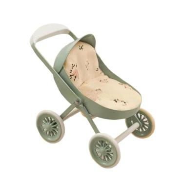 Imagem de Dynwave Carrinho de Bebê em Miniatura, Escala 1/12, Simulação, Brinquedo para Casa de Bonecas, Decoração para Crianças, Meninos, Meninas e Bebês, Verde