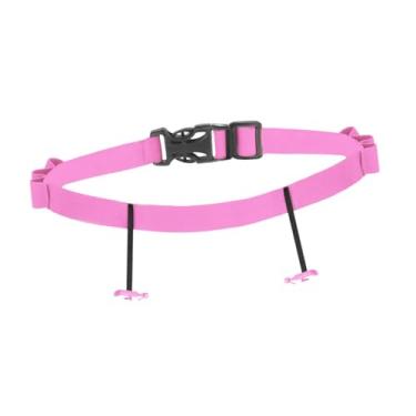 Imagem de Colaxi Cinto elástico para número de corrida de triatlo, ajustável e fácil de instalar, acessório profissional para corredores, Rosa