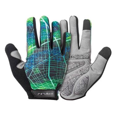Imagem de Luva Bike Poker Antishock Dedo Longo Motion - Preto/Verde/Azul - Gg (Br)-Unissex