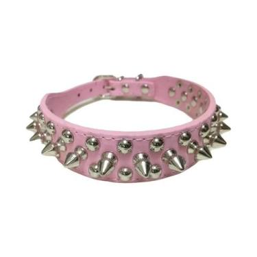 Imagem de Coleira Ajustável Para Cães E Gatos Pequenos Em Couro PU Com Estilo Pu