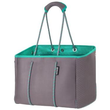 Imagem de Bolsa de Playa Tote QOGiR Neopreno Multipropósito Gris Medio/Verde L