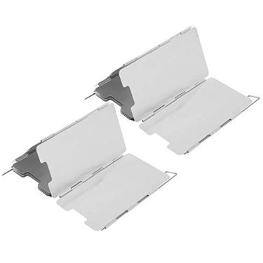 Imagem de SPYMINNPOO Tela de Leve para Acampamento Ao Ar Livre Em Liga de Alumínio para Vários Fogões de Churrasco, Placa de Dobrável de 9 Placas para Fácil Transporte e Economia de Espaço, Tela de de 2