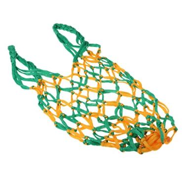 Imagem de Zxpjkyu Suporte Multifuncional de Malha para Armazenamento de Bolas, Bolsa de Rede para Transporte de Uma única Bola, Verde Amarelo
