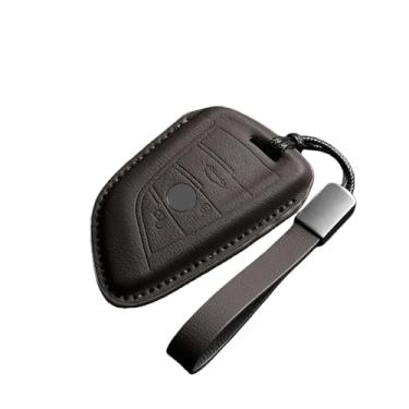 Imagem de Capa de couro para chave do logotipo do carro, acessórios compatíveis com BMW 320i 530i 550i X1 X3 X4 X5 X6 F20 F15 F16 F48 F30 G20 G30 G01 G02 G05 G11(C-coffee chain)