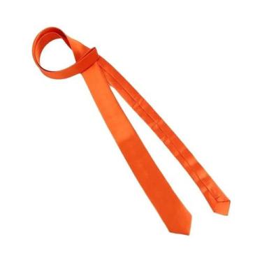 Imagem de Gravata Masculina Slim Formal Lisa Colorida Pré-amarrada Para Casament