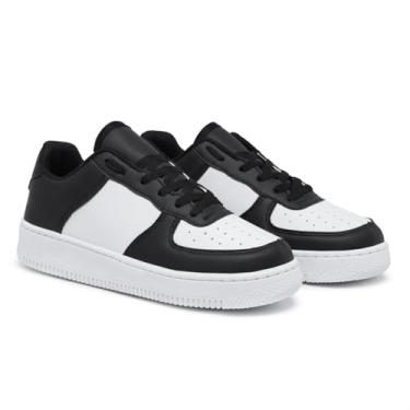 Imagem de Tênis Sneakers Feminino E Masculino Moda Casual Social Skate (Black, BR, Adulto, Numérico, 36)