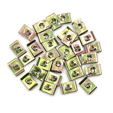 Imagem de X AUTOHAUX 30 peças de parafusos de fixação de placa de proteção de para-choques de carro tom bronze clipe de fixação tipo U