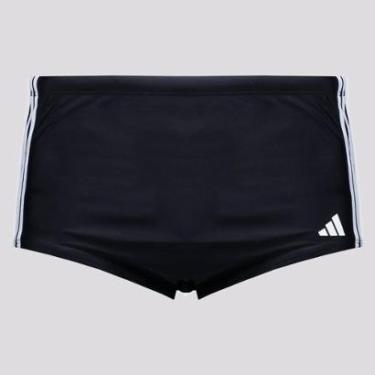 Imagem de Sunga Adidas 3S Preta e Branca-Masculino