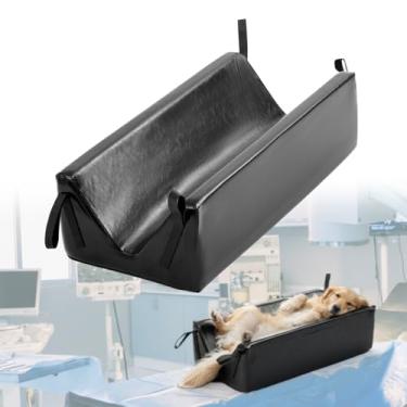 Imagem de Nuanchu Almofada de posicionamento de ultrassom para animais de estimação 75 x 33,8 x 19,8 cm, imobilizador de raios-X veterinário em forma de V com 4 tiras de gancho, calha em cunha para exames de
