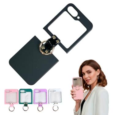 Imagem de Capa Case Protetora Compatível Samsunng Galaxy Z Flip 6 Silicone Com Suporte Anel Slim Premium (PRETO)