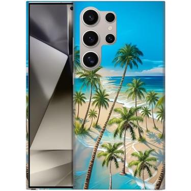 Imagem de GlamCase - Capa com suporte estampado de palmeiras na praia para S24Ultra5G branca