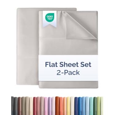 Imagem de Lençol de cima tamanho casal – Pacote com 4 lençóis de cima apenas – ultramacio, confortável, respirável e refrescante – qualidade de hotel e não amassa – roupa de cama fácil de cuidar, resistente a