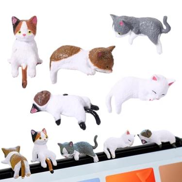 Imagem de Estatueta De Gato | Enfeite Em Resina Cartoon,5 Peças De Decoração De Interior De Para Gatinhos,Para Mesa Prateleira Janela Quarto Sala Escritório Painel