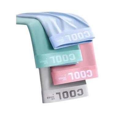 Imagem de Shorts Boxer De Seda Gelada Para Homens Tamanho plus L-6XL 4 Peças Ant