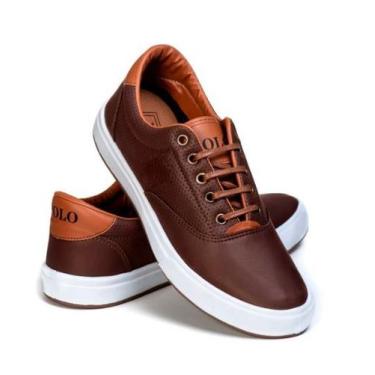 Imagem de Tênis Sapatênis Masculino Confort Polo Way + Casual, Marrom, 41