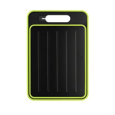 Imagem de Tábua de corte de alumínio 4 em 1 Fast Thaw com bandeja de descongelamento, afiador ralador de alho descongelamento rápido carne aves peixes naturalmente sem eletricidade lava-louças 36,5 x 25 cm (C)