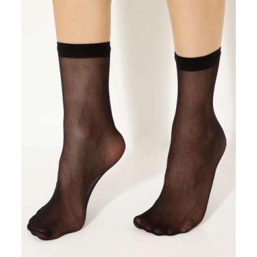 Imagem de Kit 3 Pares Meias Feminina Soquete Fio 20 Marisa-99525, UN, Preto
