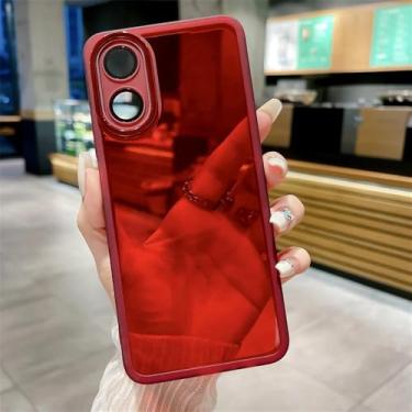 Imagem de Capa transparente de tupe macia para OPPO Reno 11 Pro F 10 8T Pro Plus A79 A59 A98 A38 A78 A77 A57 A16 A17 4G 5G com protetor de câmera, vermelha.