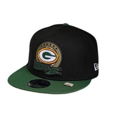 Imagem de Boné New Era 9FIFTY Aba Reta NFL Green Bay Packers - Preto-Masculino