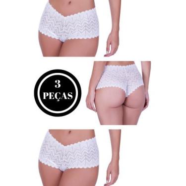Imagem de Kit 3 Calcinha de renda Calesson Shortinho - C1 KIT 3 SHORTINHOS CALEÇ