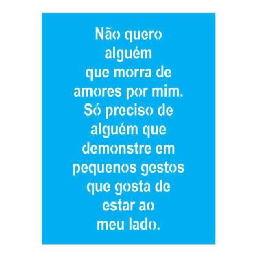 Imagem de Stencil Tamako Não Quero Alguém - 15X20Cm - Ref A2625