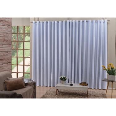Imagem de Cortina Para Sala Tecido Semi Blackout Cinza Claro 4,00X2,50