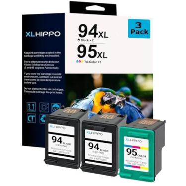 Imagem de Cartucho de tinta de substituição 94 95 para HP 94 95 cartucho de tinta compatível com HP OfficeJet H470 150 100 DeskJet 460 5740 PSC 1610 1600 Photosmart 8450 8300 8330 impressora (2 * 94 preto 1