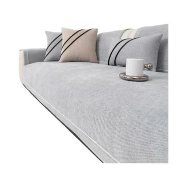 Imagem de Capa De Sofá Chenille Antiderrapante Pesada Com Costura Decorativa, Pr