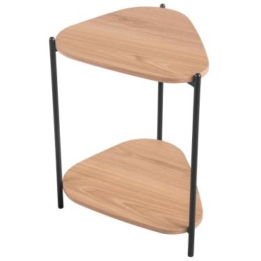 Imagem de Mesa Lateral Para Sala de Estar Pés Metálicos Adek A03 Hanover Preto - Lyam Decor