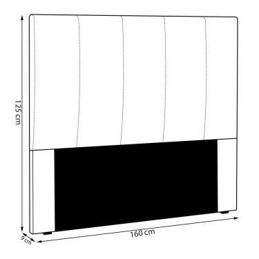 Imagem de Cabeceira Decorativa Queen Size Casal 1,60M Erza Linho Natural - Gran Belo