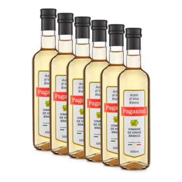 Imagem de Kit 6X: Vinagre de Vinho Branco Italiano Paganini 500ml