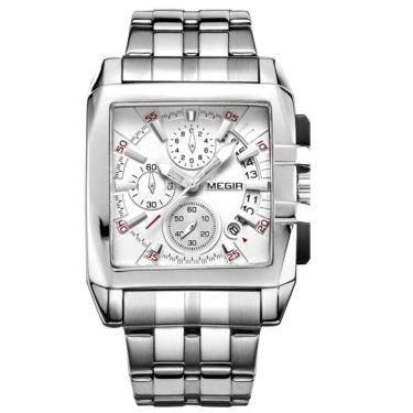 Imagem de Relógio Masculino De Aço Inoxidável Quadrado á Prova D'água Esportivo