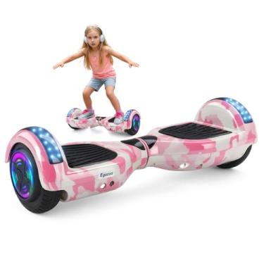 Imagem de Hoverboard Rosa Camuflado, Scooter de Equilíbrio 6,5” com Bluetooth e Luzes LED para Crianças e Adolescentes