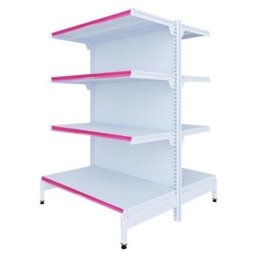Imagem de Gôndola Prateleira 4 Níveis 40x30 New Plus 1,40 Central Inicial Pe Ros