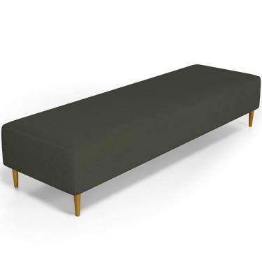 Imagem de Puff Decorativo Bali W01 Pés Palito 170x60cm Linho Verde Musgo - Lyam Decor