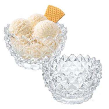 Imagem de Kit 2 Tigela Bowl Cumbuca Vidro Sobremesa Bico De Jaca 155ml - CLICK H