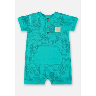 Imagem de Macaquinho para Bebê Menino em Malha Flamê Up Baby, Azul, M