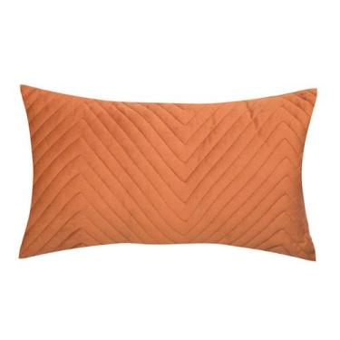 Imagem de Almofada em Veludo Zig Zag Terra - Westwing Collection, Laranja