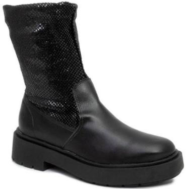 Imagem de Coturno Feminino Tratorado Tecido Brilhoso Sapato Show 14707-Feminino