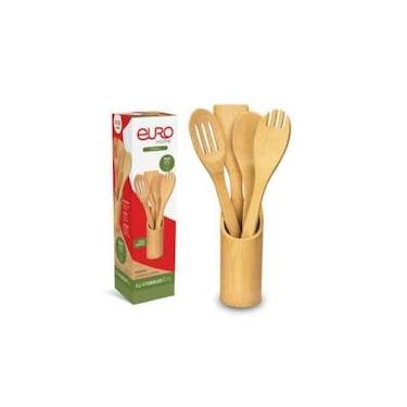 Imagem de Conjunto de Utensílios Euro Home Bambu 5 Peças Antibacteriano