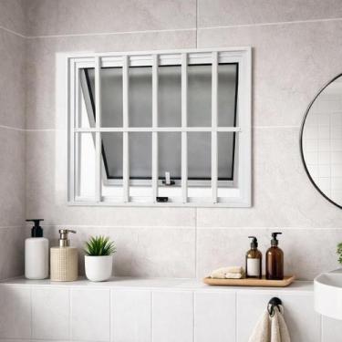 Imagem de Vitro Maxim Ar Com Grade Alumínio Branco 80x80 Linha 25 Brecorimo