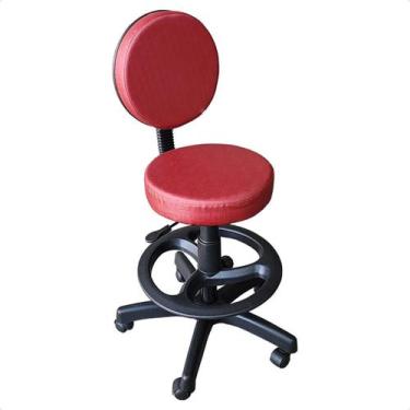 Imagem de Cadeira Mocho Giratória Com Encosto Aro Regulagem De Altura - For-Ty S