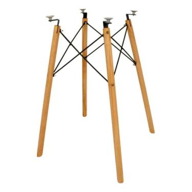 Imagem de Base Para Mesa Eiffel 75cm Charles Eames Pé Palito Eucalipto Com Vento