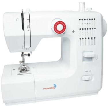 Imagem de Máquina de Costura Elétrica Portátil 20 Pontos Bivolt Pedal Luz Alça IWMC-508 Branca