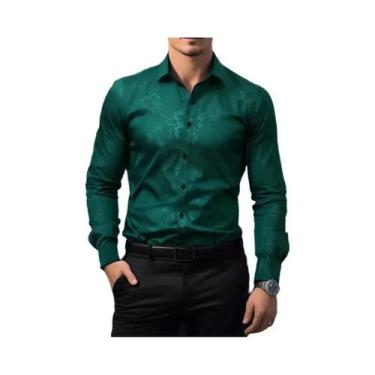 Imagem de Camisa Casual Masculina De Manga Longa Estampada, Moda Streetwear Para