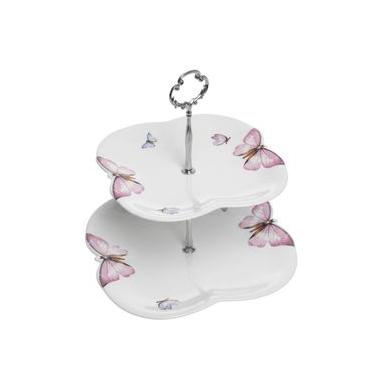 Imagem de FRUTEIRA DE 2 ANDARES WOLFF BORBOLETA EM PORCELANA - ROJEMAC