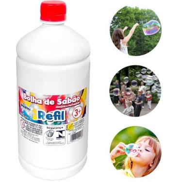 Imagem de 1 Litro Refil Líquido Para Máquina De Bolha De Sabão Perfumada Brasilf