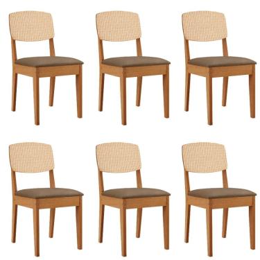 Imagem de Conjunto com 6 Cadeiras MDF Copper Premium para Sala de Jantar Moderna Mobilia